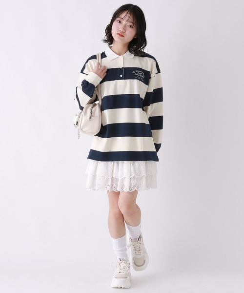repipi armario(レピピ アルマリオ)の「ボーダールーズラガーロンT(Tシャツ/カットソー・キッズ・ブラック/レッド/ネイビー・MEDIUM/LARGE)」の13枚目の写真