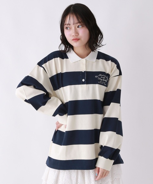 repipi armario(レピピ アルマリオ)の「ボーダールーズラガーロンT(Tシャツ/カットソー・キッズ・ブラック/レッド/ネイビー・MEDIUM/LARGE)」の15枚目の写真