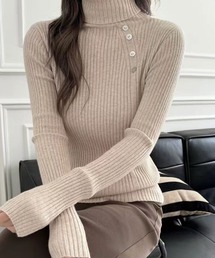 ニット セーター スリムフィット ウール ウォッシャブル タートルネックセーター レディース セール】 【洗える】CASHMERE BLEND タートルネック ニット
