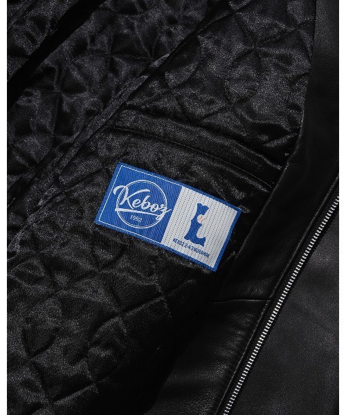 ジャケット・アウター keboz DAC STUDS LEATHER VARSITY JACKET DAC STUDS LEATHER VARSITY JACKET（スタジャン）｜KEBOZ
