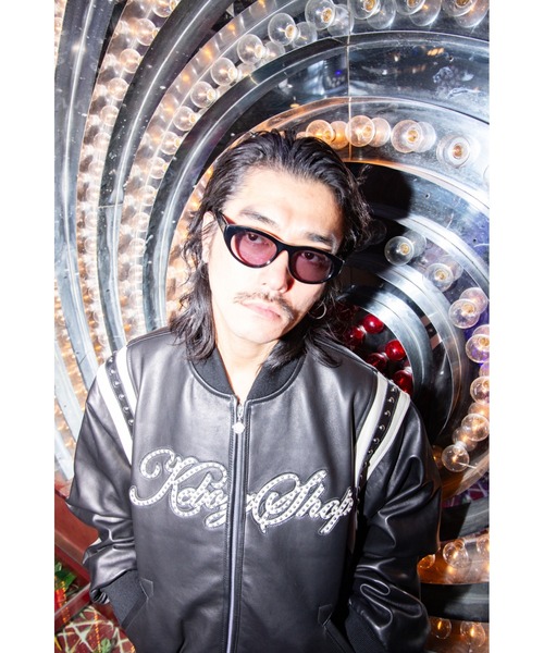 ジャケット・アウター keboz DAC STUDS LEATHER VARSITY JACKET DAC STUDS LEATHER VARSITY JACKET（スタジャン）｜KEBOZ