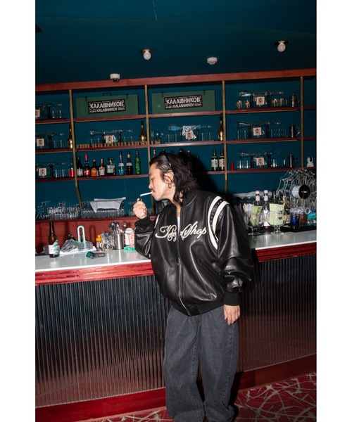 KEBOZ（ケボズ）の「DAC STUDS LEATHER VARSITY JACKET（スタジャン