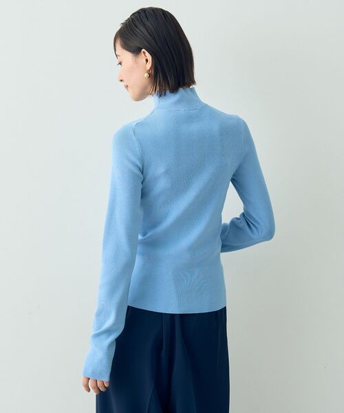 YECCA VECCA(イェッカヴェッカ)の「ハイネックリブニット(ニット/セーター・レディース・ライトグレー/サックスブルー/ブラック/アイボリー・FREE)」の9枚目の写真