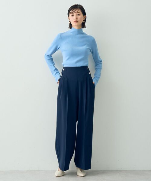 YECCA VECCA(イェッカヴェッカ)の「ハイネックリブニット(ニット/セーター・レディース・ライトグレー/サックスブルー/ブラック/アイボリー・FREE)」の10枚目の写真