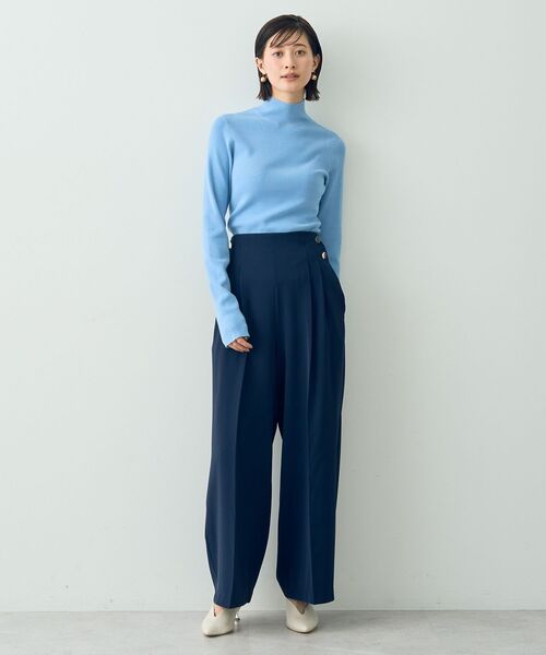 YECCA VECCA(イェッカヴェッカ)の「ハイネックリブニット(ニット/セーター・レディース・ライトグレー/サックスブルー/ブラック/アイボリー・FREE)」の11枚目の写真