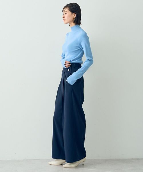 YECCA VECCA(イェッカヴェッカ)の「ハイネックリブニット(ニット/セーター・レディース・ライトグレー/サックスブルー/ブラック/アイボリー・FREE)」の12枚目の写真