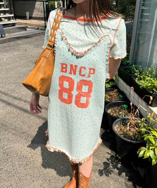 CIAOPANIC（チャオパニック）の「Tee付きフラワーワッフルチュニックキャミワンピース（ワンピース・レディース・ブルー/オフホワイト/ベージュ/グリーン/グリーン系その他/ブルー系その他/ホワイト系その他/ベージュ系その他/アイボリー/ネイビー・ONE SIZE）」の13枚目の写真