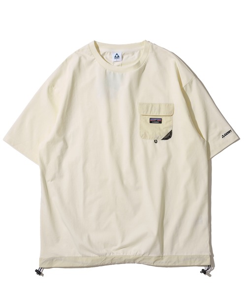GERRY（ジェリー）の「【GERRY/ジェリー】ドライタッチ ナイロンポケット付き ショートスリーブTシャツ / ドローコードTシャツ（Tシャツ/カットソー・メンズ・ライトグレー/チャコールグレー/アイボリー/カーキ/ブラック・X-LARGE/LARGE/MEDIUM）」の16枚目の写真