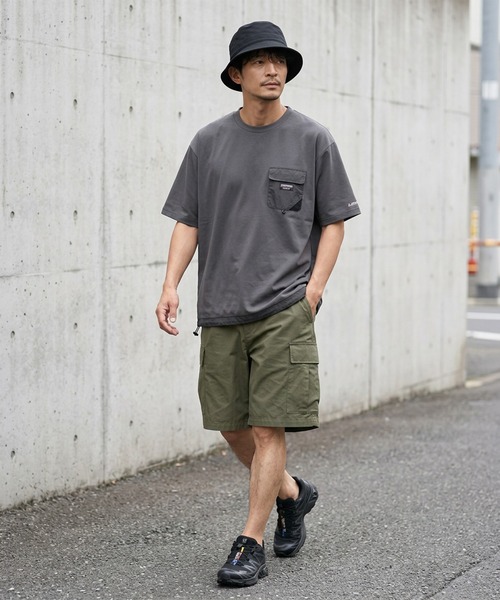 GERRY（ジェリー）の「【GERRY/ジェリー】ドライタッチ ナイロンポケット付き ショートスリーブTシャツ / ドローコードTシャツ（Tシャツ/カットソー・メンズ・ライトグレー/チャコールグレー/アイボリー/カーキ/ブラック・X-LARGE/LARGE/MEDIUM）」の19枚目の写真