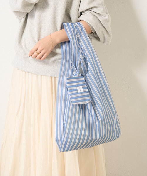 Actually（アクチュアリー）の「ストライプエコバッグ（トートバッグ・レディース・イエロー/ブルー・0）」の11枚目の写真