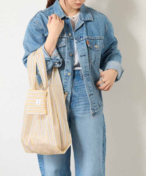 Actually（アクチュアリー）の「ストライプエコバッグ（トートバッグ・レディース・イエロー/ブルー・0）」の17枚目の写真