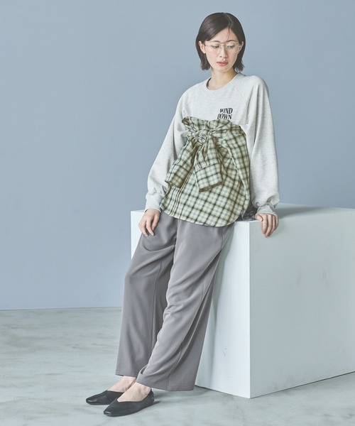 LAKOLE（ラコレ）の「フロッキーロゴスウェット / 291068（スウェット・レディース・ネイビー/オートミール/チャコール・MEDIUM/SMALL）」の4枚目の写真