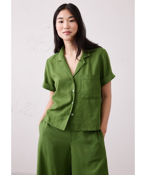 BANANA REPUBLIC FACTORY STORE（バナナリパブリック ファクトリーストア）の「BANANA REPUBLIC FACTORY STORE　　リネンブレンド半袖シャツ（シャツ/ブラウス・レディース・ホワイト/ベージュ/オレンジ/イエロー/グリーン/ホワイト系その他/ベージュ系その他/グリーン系その他/ホワイト系その他2・M/S/XS/L）」の8枚目の写真