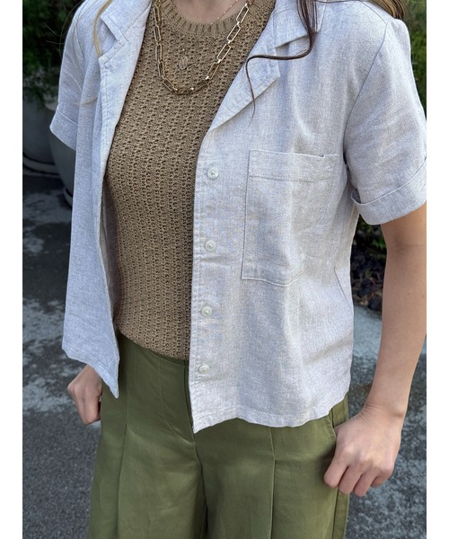 BANANA REPUBLIC FACTORY STORE(バナナリパブリック ファクトリーストア)の「BANANA REPUBLIC FACTORY STORE リネンブレンド半袖シャツ(シャツ/ブラウス・レディース・ホワイト/ベージュ/オレンジ/イエロー/グリーン/ホワイト系その他/ベージュ系その他/グリーン系その他/ホワイト系その他2・M/S/XS/L)」の22枚目の写真