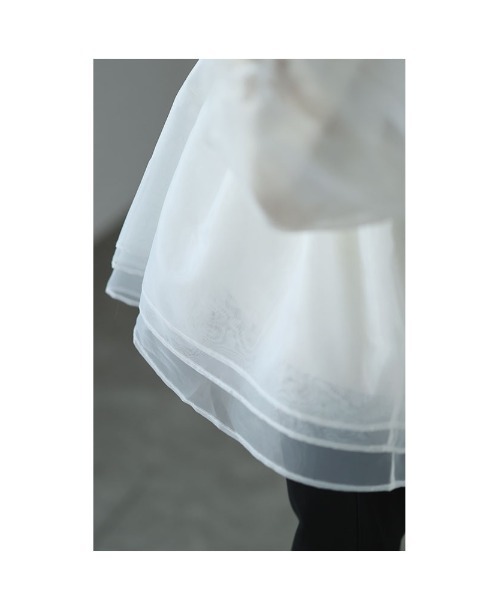 Sawa a la mode（サワアラモード）の「オーガンジー切り替えトップス（Tシャツ/カットソー・レディース・ブラック/ホワイト系その他・FREE）」の10枚目の写真