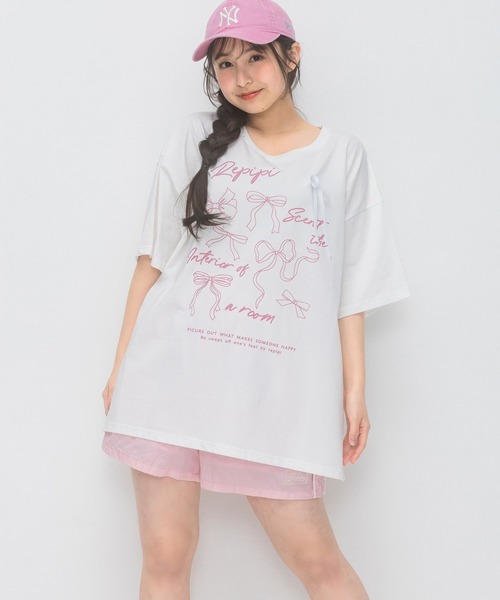 chacoco34◇新品 アルジ－◇接触冷感 肩あきりぼんワンピース他 二の腕カバー◎・2サイズ》接触冷感スキッパーロングワンピース