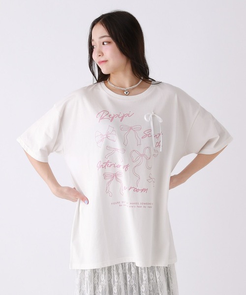 R♡R◇新品 アルジ－◇接触冷感 肩あきりぼんワンピース 140 osharewalker ワンピース レディース 夏 半袖 ワンピ ロング