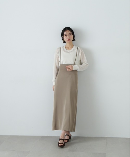 N.（N. Natural Beauty Basic）（エヌエヌナチュラルビューティーベーシック）の「シアープルオーバーニット（ニット/セーター・レディース・オフホワイト/パープル/ブラック・MEDIUM）」の4枚目の写真