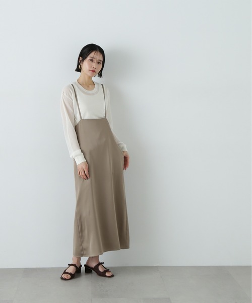 N.（N. Natural Beauty Basic）（エヌエヌナチュラルビューティーベーシック）の「シアープルオーバーニット（ニット/セーター・レディース・オフホワイト/パープル/ブラック・MEDIUM）」の6枚目の写真