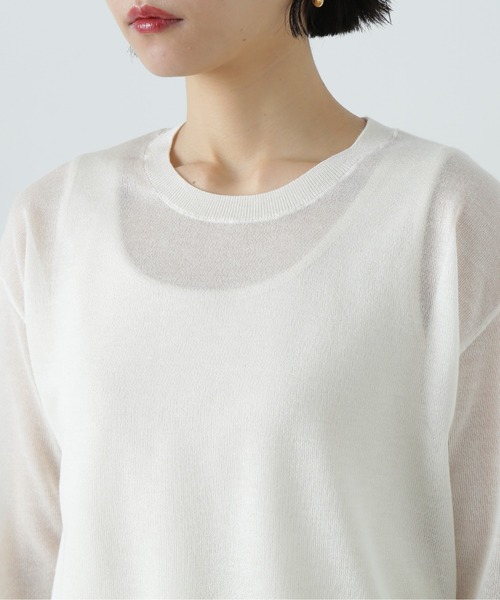 N.（N. Natural Beauty Basic）（エヌエヌナチュラルビューティーベーシック）の「シアープルオーバーニット（ニット/セーター・レディース・オフホワイト/パープル/ブラック・MEDIUM）」の11枚目の写真