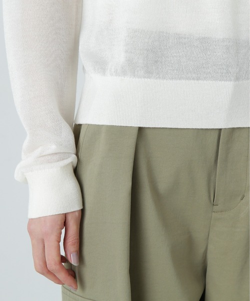 N.（N. Natural Beauty Basic）（エヌエヌナチュラルビューティーベーシック）の「シアープルオーバーニット（ニット/セーター・レディース・オフホワイト/パープル/ブラック・MEDIUM）」の13枚目の写真