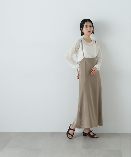 N.（N. Natural Beauty Basic）（エヌエヌナチュラルビューティーベーシック）の「シアープルオーバーニット（ニット/セーター・レディース・オフホワイト/パープル/ブラック・MEDIUM）」の16枚目の写真