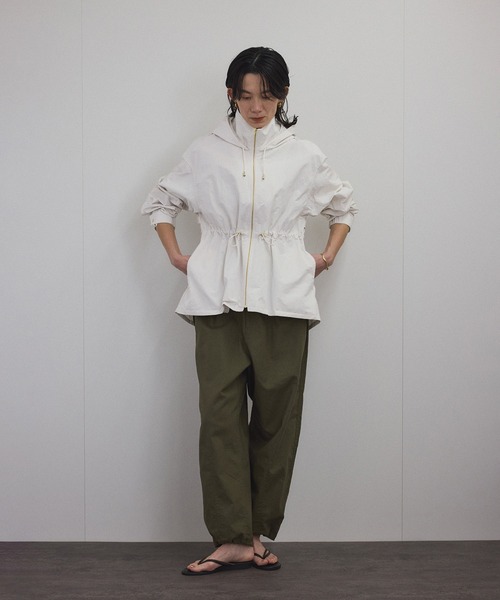 WEB限定】2WAYリップストップフードブルゾン/スタンドカラー