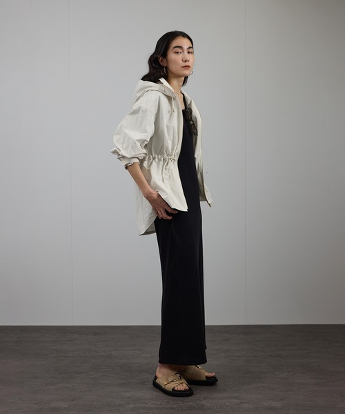 WEB限定】2WAYリップストップフードブルゾン/スタンドカラー