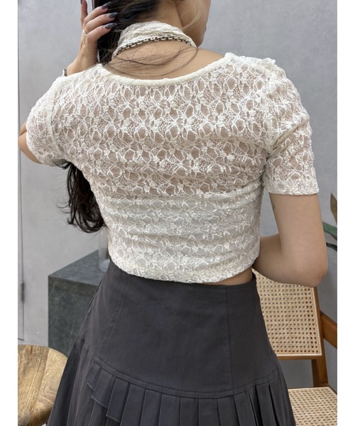 EVRIS（エヴリス）の「チョーカーレーストップス（Tシャツ/カットソー・レディース・イエロー/ブラック/ホワイト/ブルー・FREE）」の21枚目の写真