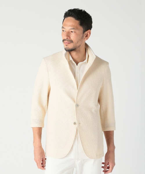 MEN'S BIGI（メンズビギ）の「トリコットジャージ素材カットジャケット（その他アウター・メンズ・ベージュ/ネイビー/サックスブルー・03/02/01/04）」の5枚目の写真