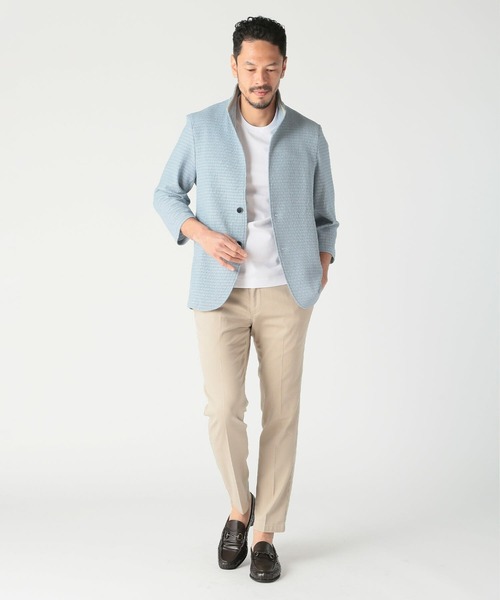 MEN'S BIGI（メンズビギ）の「トリコットジャージ素材カットジャケット（その他アウター・メンズ・ベージュ/ネイビー/サックスブルー・03/02/01/04）」の9枚目の写真