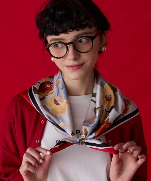 BONLECILL Marche（ボンルシールマルシェ）の「【BONLECILL Marche】《選べる22柄！》アソートマルチスカーフ 70×70（バンダナ/スカーフ・レディース・ブラック/ホワイト/ネイビー/レッド/アイボリー/ミント/ブルー/ピンク/オレンジ/イエロー/ライトブルー/ライトピンク/イエロー系その他/アイボリー系/ネイビー系/ブラック系その他/オフホワイト/レッド系/グリーン/ホワイト系その他/ブラック系その他2/サックスブルー/レッド系1・FREE）」の22枚目の写真