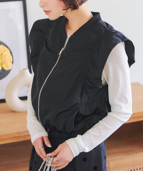 KOBE LETTUCE(コウベレタス)の「シャーリングベスト(ベスト・レディース・アイボリー系/グレー/ブラック・M)」の16枚目の写真