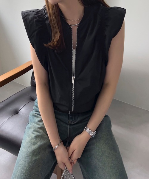 KOBE LETTUCE(コウベレタス)の「シャーリングベスト(ベスト・レディース・アイボリー系/グレー/ブラック・M)」の21枚目の写真