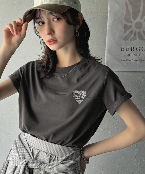 【きいろハート】Tシャツ Amazon | [アンコロック] 退廃ハートTシャツ-メガビッグ