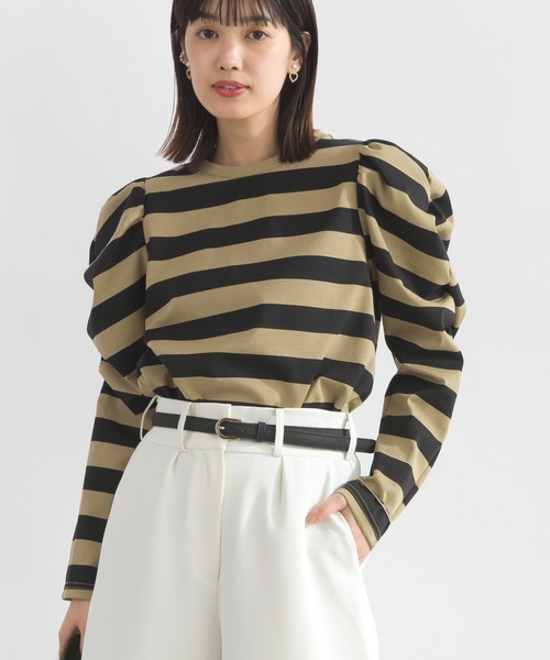 PICCIN（ピッチン）の「袖ギャザーカットソー（Tシャツ/カットソー・レディース・アイボリー/オフホワイト/モカ・M）」の3枚目の写真