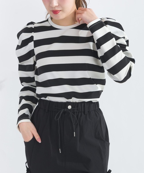 PICCIN（ピッチン）の「袖ギャザーカットソー（Tシャツ/カットソー・レディース・アイボリー/オフホワイト/モカ・M）」の5枚目の写真