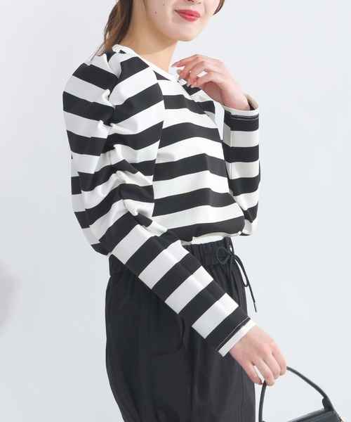 PICCIN（ピッチン）の「袖ギャザーカットソー（Tシャツ/カットソー・レディース・アイボリー/オフホワイト/モカ・M）」の6枚目の写真