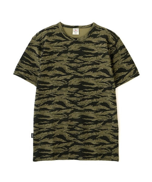 AVIREX(アヴィレックス)の「《DAILY/デイリー》RIB SHORT SLEEVE CREW NECK T-SHIRT "CAMOUFLAGE" / リブ クルーネック 半袖Tシャツ "カモフラージュ" デイリーウェア / AVIREX / アヴィレックス(Tシャツ/カットソー・メンズ・グレー系カモフラージュ/グリーン系カモフラージュ/カモフラージュ/ベージュ系その他/カーキ系・SMALL/MEDIUM/LARGE/X-LARGE)」の3枚目の写真