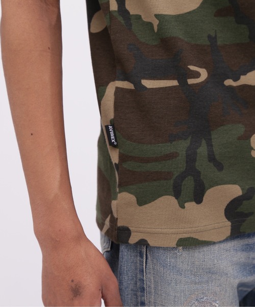 AVIREX（アヴィレックス）の「《WEB限定》DAILY RIB SHORT SLEEVE CREW NECK T-SHIRT "CAMOUFLAGE" / リブ クルーネック 半袖Tシャツ "カモフラージュ" デイリーウェア / AVIREX / アヴィレックス（Tシャツ/カットソー・メンズ・グレー系カモフラージュ/グリーン系カモフラージュ・SMALL/MEDIUM/LARGE/X-LARGE）」の18枚目の写真