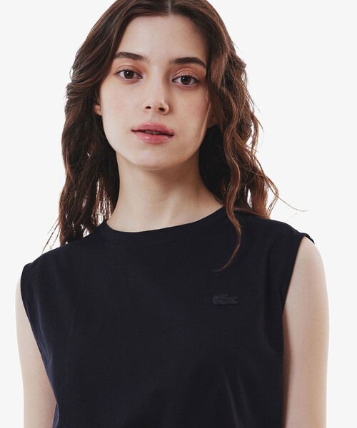 LACOSTE(ラコステ)の「異素材切り替え バルーンシルエット コンビネーションノースリーブドレス ワンピース(ワンピース・レディース・ベージュ/ブラック・40/38/36/34)」の14枚目の写真
