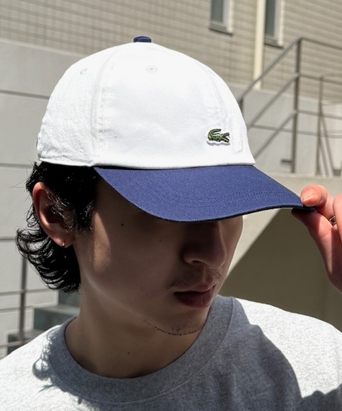LACOSTE(ラコステ)の「【LACOSTE】バイカラーワンポイントキャップ L1272 CBS(キャップ・メンズ・ネイビー/ホワイト/ブラック・FREE)」の2枚目の写真