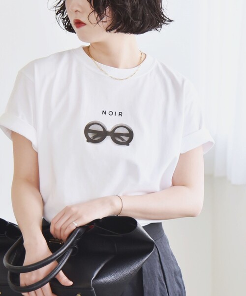 イアパピヨネ【ANGE IN DISGUISE】サングラス柄プリントTシャツ ear PAPILLONNER（イアパピヨネ）の「【ANGE IN DISGUISE】綿100