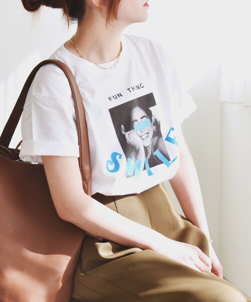 ANGE IN DISGUISE Tシャツ ROSE / MELANGE DE MARRON 半袖 アンジ イン ディスガイズ MELANGE DE MARRON ANGE IN DISGUISE