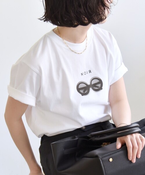 quaranciel(カランシエル)の「ANGE IN DISGUISE:〈手洗い可能〉コットン フォト & ロゴ TEE(Tシャツ/カットソー・レディース・ホワイト系1/ホワイト系2・ONE SIZE)」の5枚目の写真