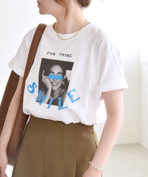 ANGE IN DISGUISE:〈手洗い可能〉コットン フォト & ロゴ TEE（T