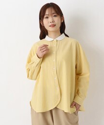 丸襟 クレリックシャツ