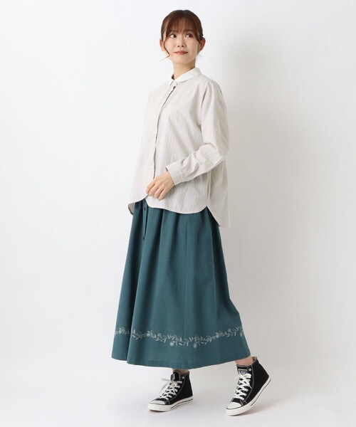 one'sterrace(ワンズテラス)の「丸襟 クレリックシャツ(シャツ/ブラウス・レディース・ライトグレー系8/ブルー系その他7/イエロー系8・02)」の12枚目の写真
