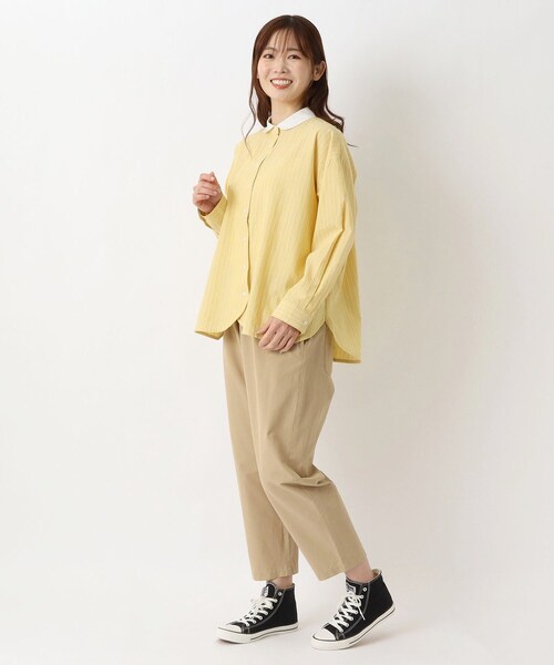 one'sterrace(ワンズテラス)の「丸襟 クレリックシャツ(シャツ/ブラウス・レディース・ライトグレー系8/ブルー系その他7/イエロー系8・02)」の16枚目の写真