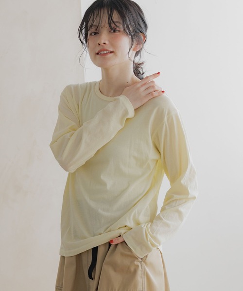 niko and...（ニコアンド）の「コットンナイロンシアーベーシックTシャツ（Tシャツ/カットソー・レディース・ホワイト/オフホワイト/イエロー/ブラック・LARGE/MEDIUM）」の21枚目の写真